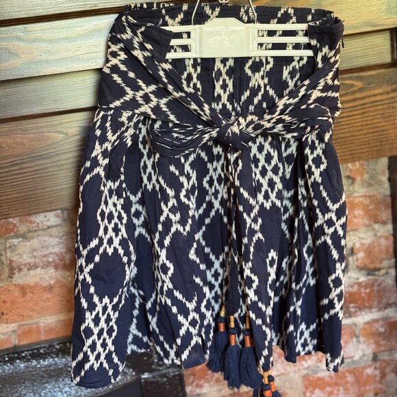Anthropologie Boho Navy & White Skirt - Size M - Picture 1 of 5